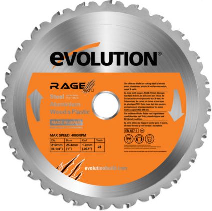 Multifunkční pila Evolution TCT RAGE 210 mm 24z (EVO-210-MULTI)