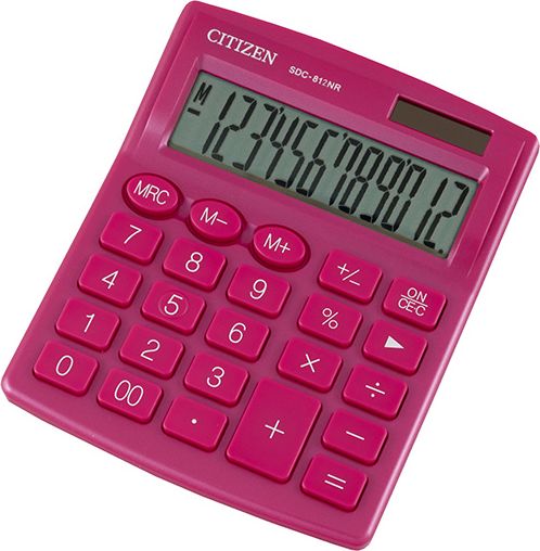 Citizen calculator Citizen calculator SDC812NRPKE, růžová, stolní, 12 míst, duální napájení