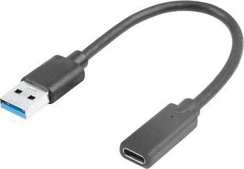 Lanberg USB C (F) 3.1 USB kábel - USB-A (M) 0,15 m čierny