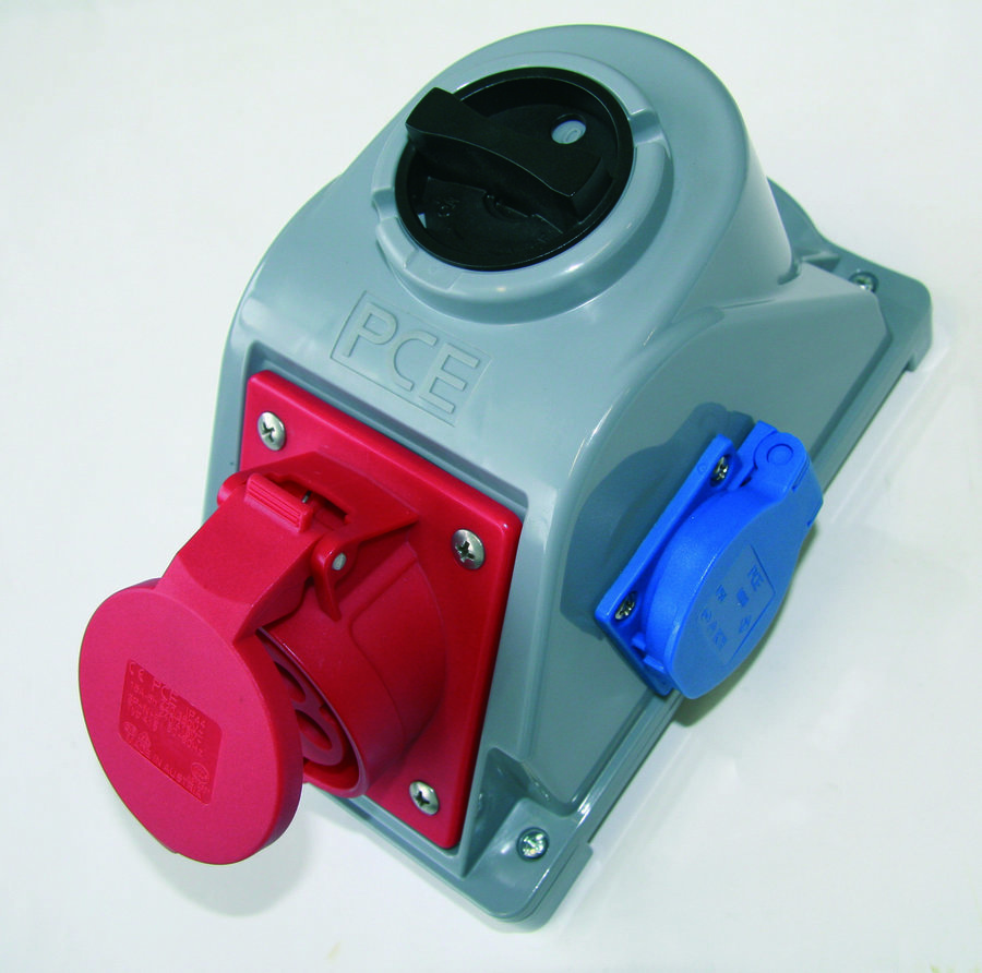 Zásuvka s PCE Switch Combo-Pol 0-1 IP44 16 A 5 póly