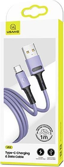 Usams USB-A – USB-C kabel USB 1 m fialový (69874-uniw)