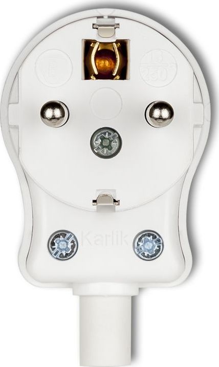 Karlik Elektrotechnik Sp.Z O.O. Un-Schuko Angle Plug-in Plugins, Twisted White WK-1