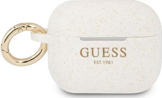 Guess Guess GUAPSGGEH kryt AirPods Pro bílý/bílý silikonový třpyt