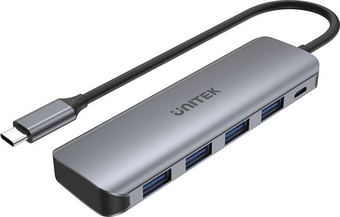 HUB USB Unitek uHUB P5 + 4portový USB 3.1 sivý (H1107A)