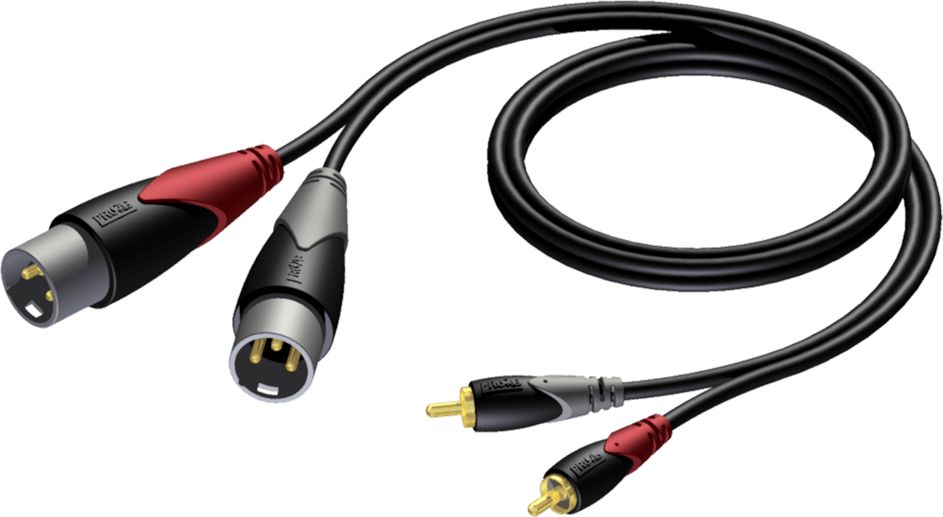 2x XLR samec-2X RCA / CINCH samec 1,5M kabel