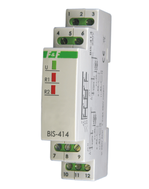 F&F Bistable Relay BIS-414I Sekvenční pro DIN Rail 1-Funk230V nebo 24V AC/DC, I = 2x16a Inrush 160A/20ms STATHER 2X1P School School 1 Modul