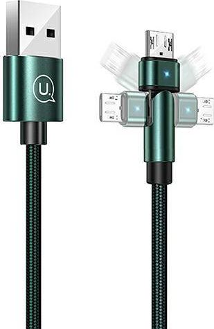 Usams USB-A - microUSB USB kabel 1 m Zelený (6958444929293)