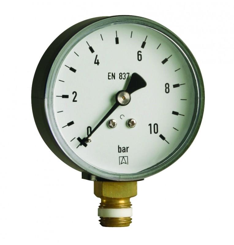 Afriso Vertikálny manometer kúrenia RF 80 RAD fi 80mm 0-10 bar 1/2'' rad trieda 2,5 63 564