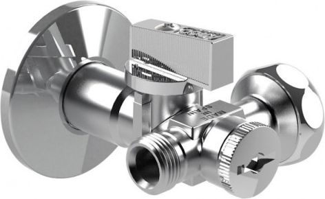 Arco Dvojitý rohový ventil s filtrom bez matice, proti usadzovaniu vodného kameňa 1/2"x3/8"x3/4" (DUAL29)