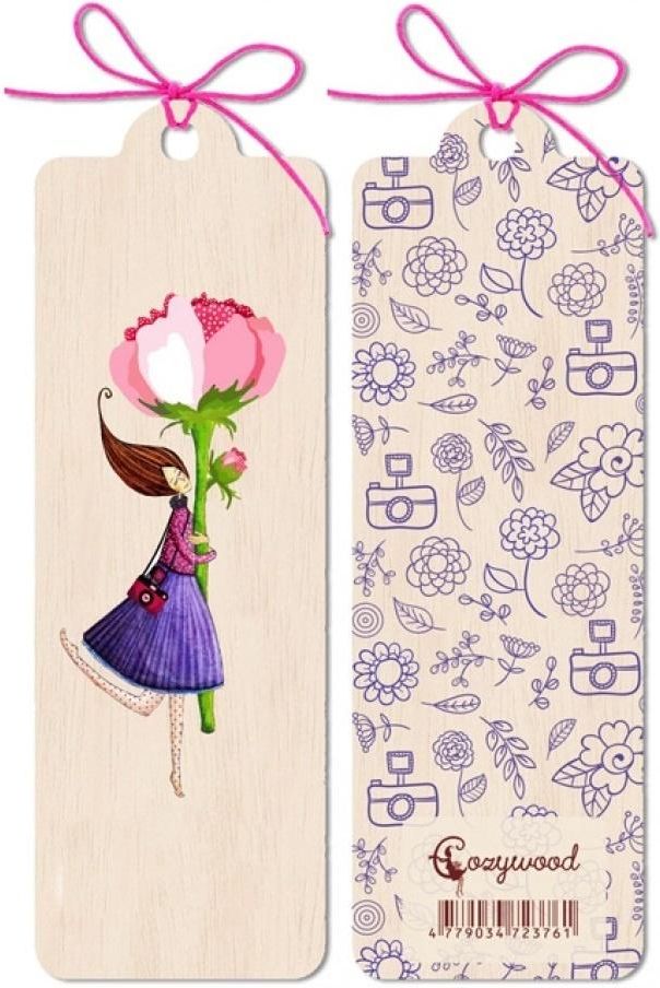 Cozywood Dřevěná záložka Rose