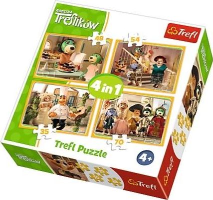 Trefl Puzzle 4v1 Treflik family - Přípravy na ples