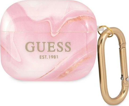 Guess Case Guess GUA3UNMP kryt Apple AirPods 3 růžový/růžový Marble Collection
