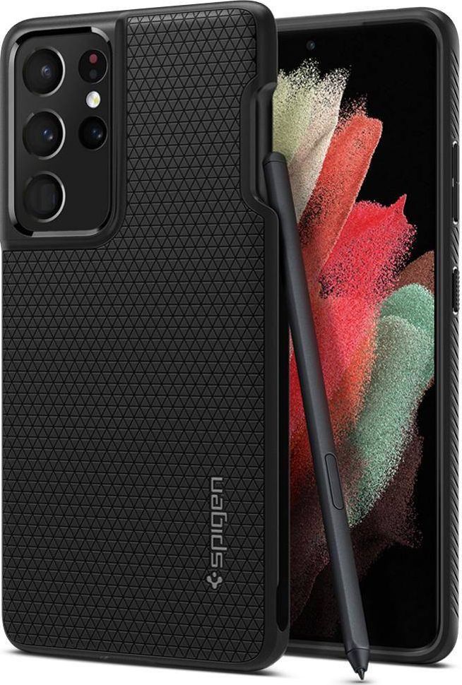 Spigen Spigen Liquid Air Pen Case pro Samsung Galaxy S21 Ultra Matte Black