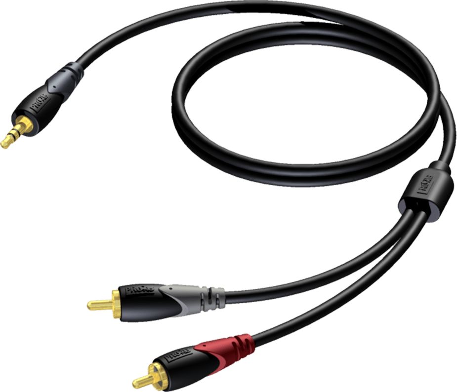 Procab Jack 3,5 mm - RCA (Cinch) kabel x2 1,5 m černý (CLA711/1,5)