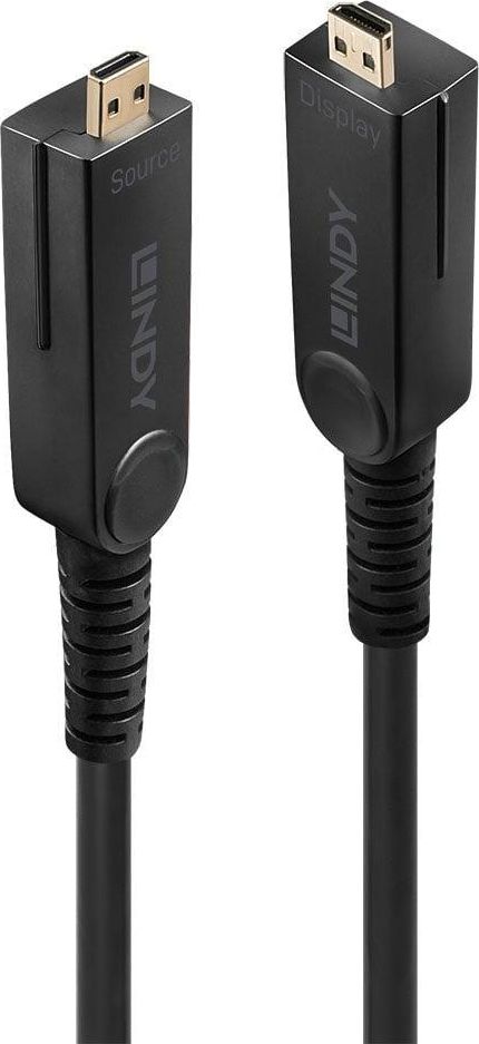 Kabel Lindy Lindy 38321 Hybridní HDMI 2.0 18G Optický optický optický kabel s vyměnitelným/odpojeným zástrčkou HDMI a DVI - 20m