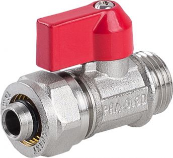 Perfexim MINI 1/2 kulový ventil s Pex/AlPex trubkovou spojkou a ucpávkou (01-019-1000-001)