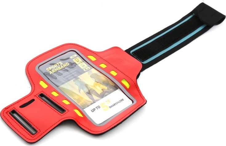 Platinet PLATINET SPORTOVNÍ NÁRAMEK NA SMARTPHONE ČERVENÝ S LED [43708]