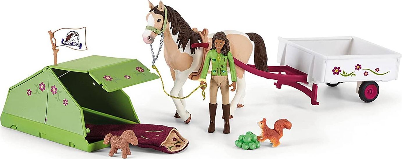 Schleich 42533 Sarah s koníkem a zvířátky kempují