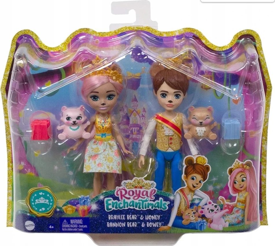 Mattel Enchantimals Royal Dolls Braylee &amp; Bannon Bear Bears 2 balení GYJ07
