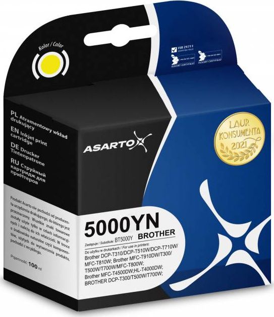 Atrament Asarto Atrament Asarto pre Brother 5000YN | BT5000Y | 100 ml | žltá