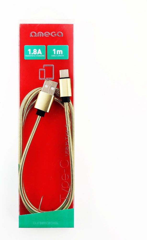 Omega metalický kabel lightning to usb kabel 1,8A 1M