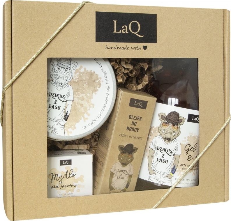Laq Dzik Set for Men Gel 500ml+Scrub+Soap+Oil