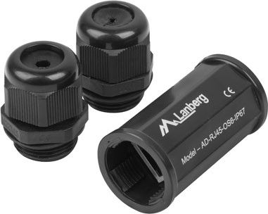 Lanberg AD-RJ45-OS6-IP67 kábel rodového kanála RJ-45 Black