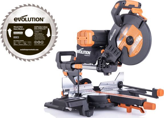 Evolution R255SMS DB PLUS 2000 W pokosová píla 255 mm + 2 x kotúč