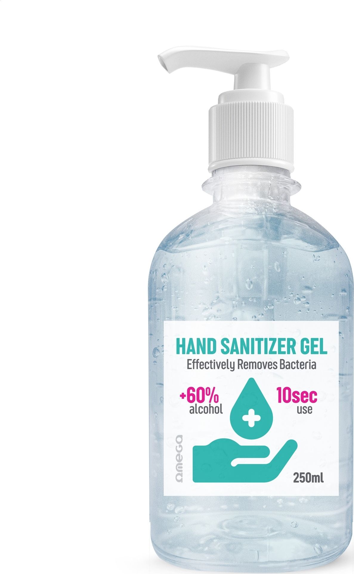 Omega OMEGA DEZINFEKČNÝ PRÍPRAVOK NA RUKY 250ml LAHEV S PUMPAČKOU +60% ALKOHOL[45318]
