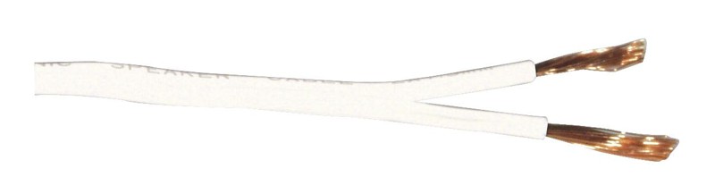 Kabel reproduktorový, 2x 1,5qmm, plochý bílý, cena / m