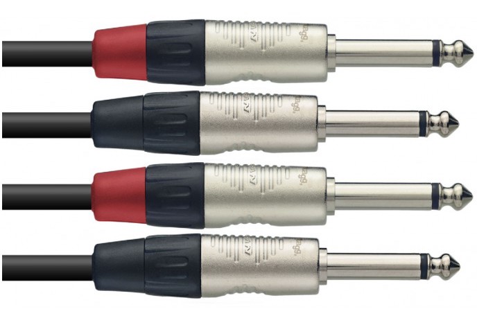 Stagg NTC6PR, kabel dvojitý mono JACK/JACK, 6m