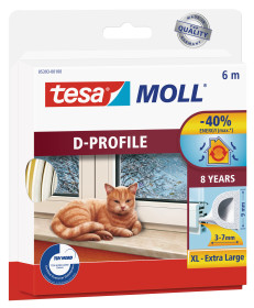 Těsnění Tesa profil D bílá 6 m