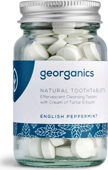 Georganics Natural zubní kartáček tablety, anglická máta peprná, 120 tablet