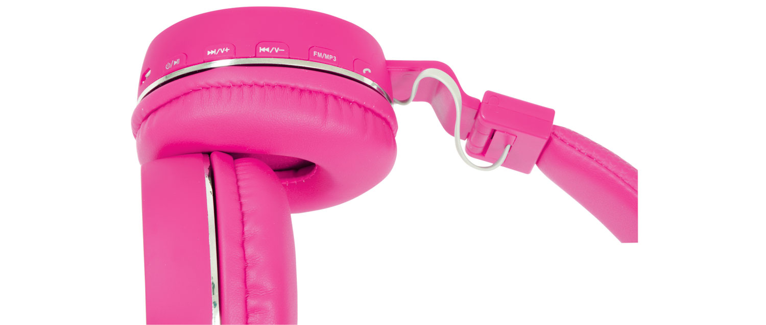 AV:link PBH-10 bezdrátová Bluetooth SD sluchátka, růžová