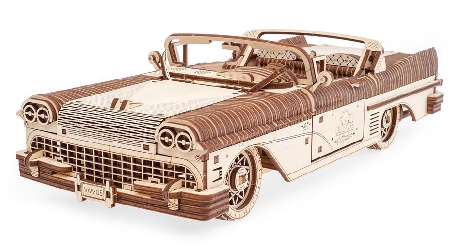 Hračka Ugears 3D dřevěné mechanické puzzle VM-05 Auto (50 s convertible)