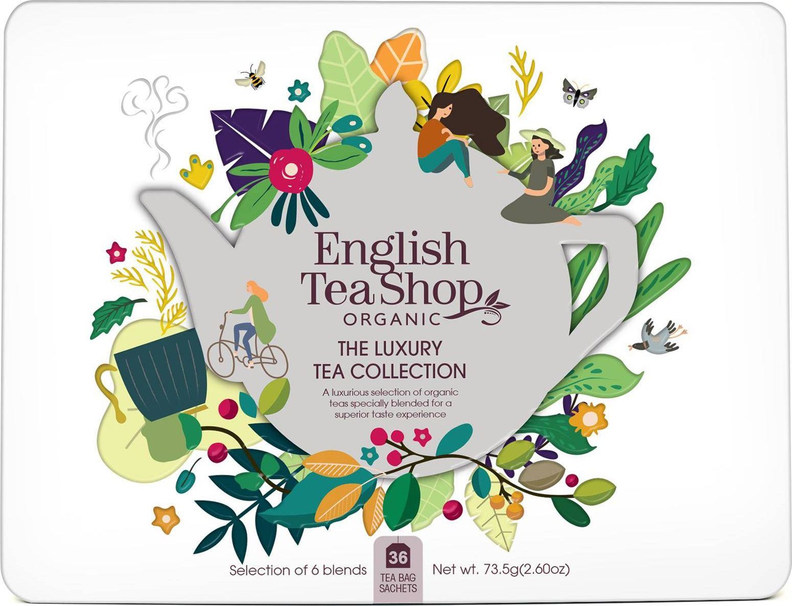 English Tea English Tea Shop, Bio čajová luxusná sada čajovej kolekcie, 36 sáčkov