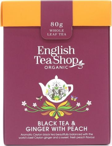 English Tea English Tea Shop, sypaný čaj, černý čaj & zázvor s broskví, 80 g