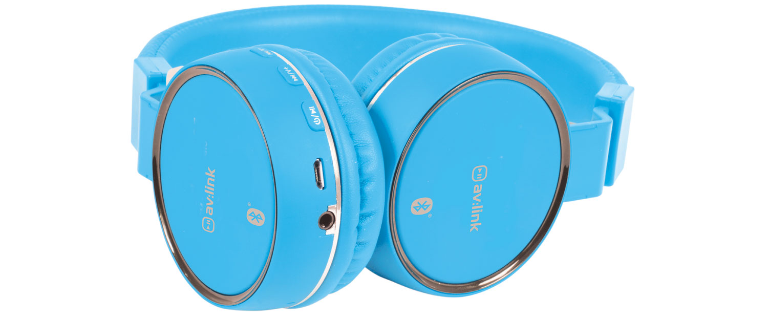AV:link PBH-10 bezdrátová Bluetooth SD sluchátka, modrá