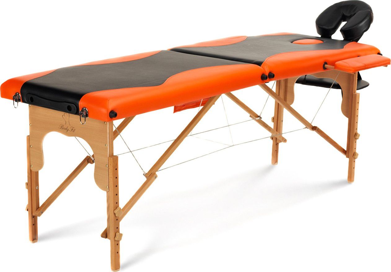 BodyFit Massage Bed 2 segmentované dvěma rozbalované černé a oranžové (1041)