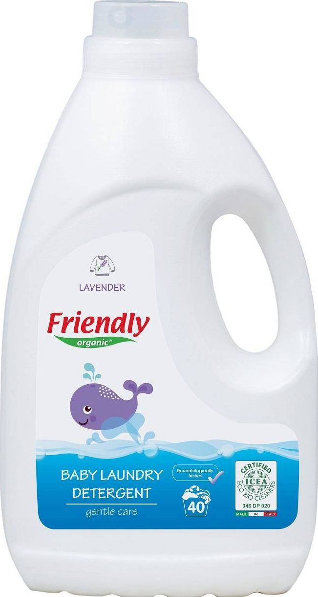 Přátelské organické organické organické, mytí tekutiny pro dětské oblečení, 2L, levandule