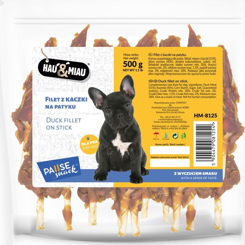 Hau&Miau Kachní filet na špejli Hau&Miau HM-8125 500 g