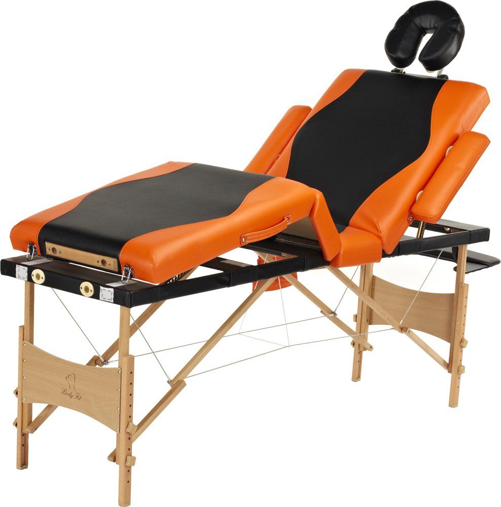 BodyFit Massage Bed 4 Segment Two -Colored Black and Orange (1045)
