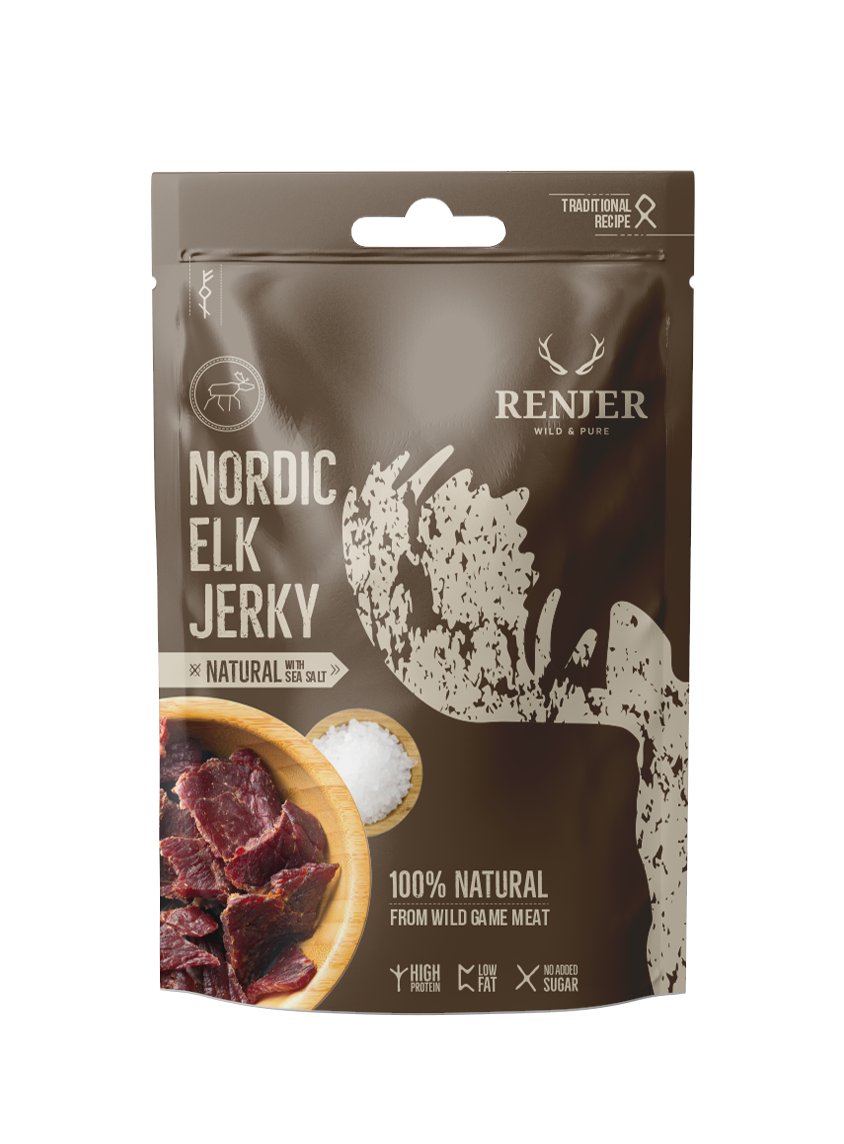 Renjer Sušené losí maso Traditional Nordic Elk Jerky Sea Salt 25 g