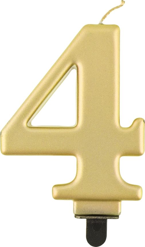 Godan narozeninová svíčka 4 zlato 8 cm