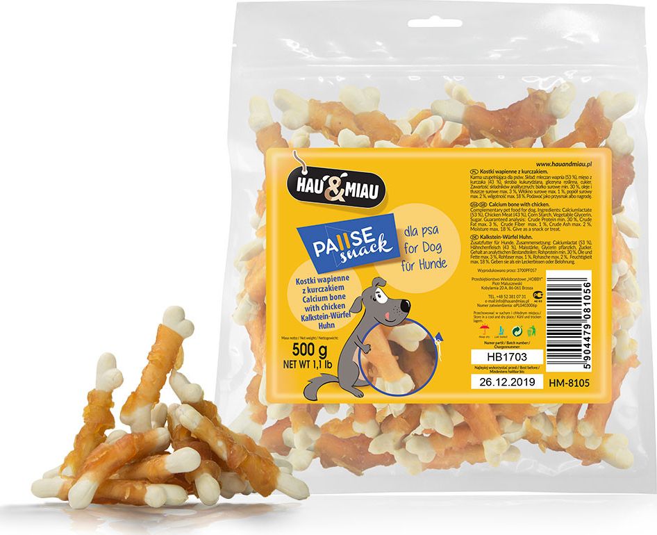 Hau&Miau Hau&Miau limetkové kocky s kuracím mäsom 500g HM-8105