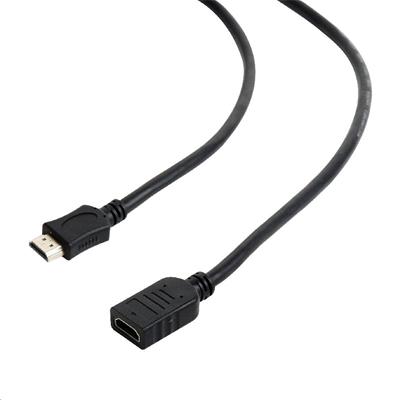 GEMBIRD Kabel HDMI-HDMI 3m, 1.4, M/F stíněný, zlacené kontakty, prodlužovací, černý