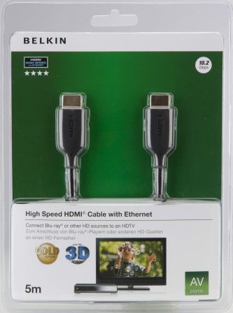 Belkin kabel HDMI HighSpeed 3D s Ethernetem,4K, zlacený - 5m
