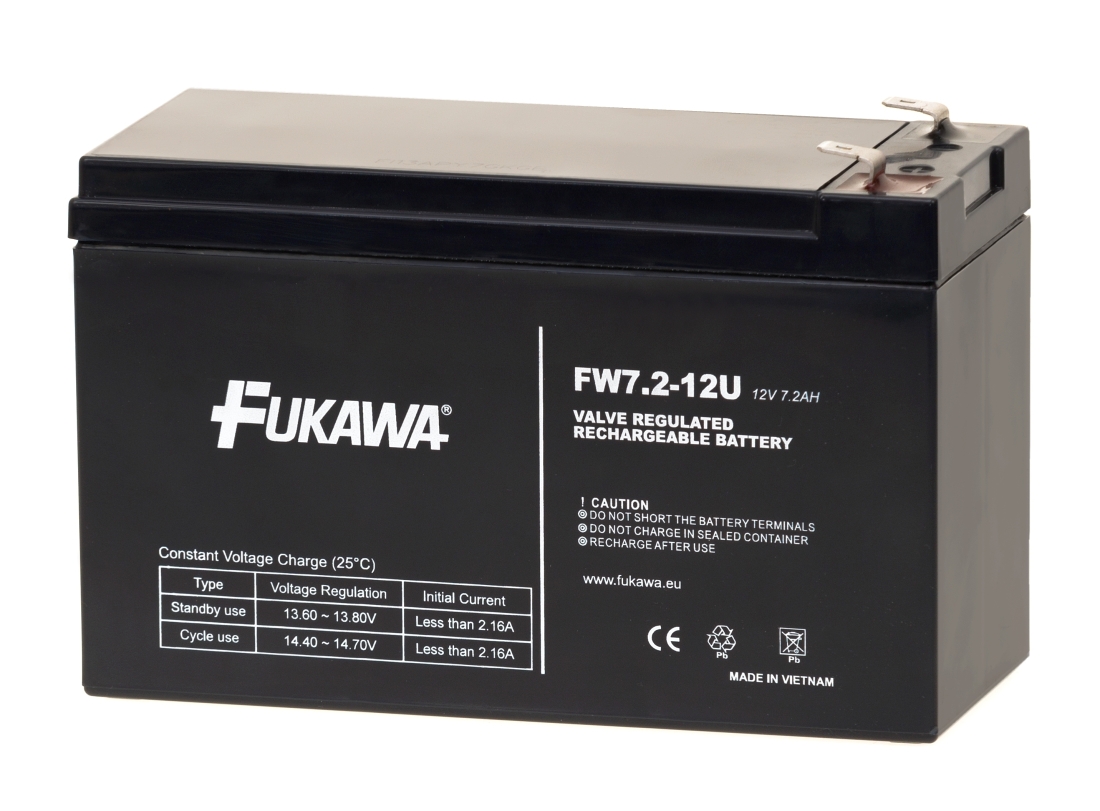 FUKAWA FW 7,2-12 F2U 12V 7,2Ah FUKAWA olověná baterie FW 7,2-12 F2U do UPS APC/ AEG/ EATON/ Powerware/ 12V/ 7,2 Ah/ životnost 5 let/ Faston F2-6,3mm
