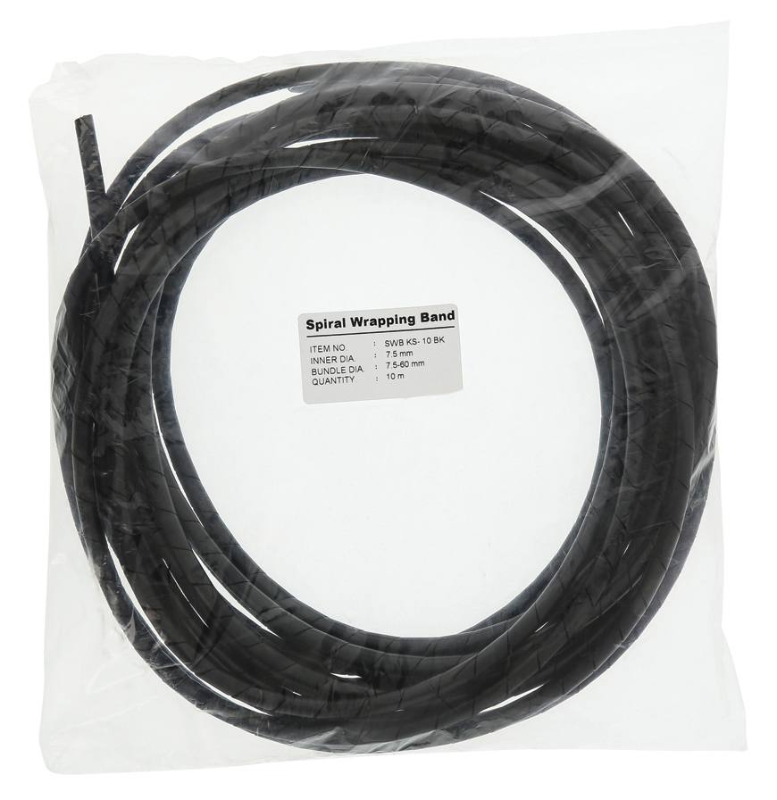 Nedis kabelová bužírka průměr 60mm délka 10m černá SWB KS-10BLACK NEDIS kabelová bužírka/ organizér kabelů/ spirála/ průměr 60 mm/ délka 10 m/ černá