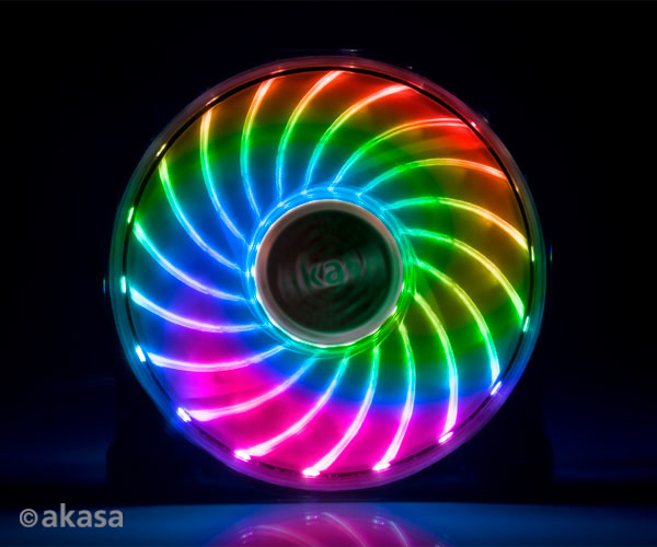 AKASA ventilátor Vegas 7 120x120x25mm, Sleeve bearing, 23.2 dBA, 3 pin, 7 barev